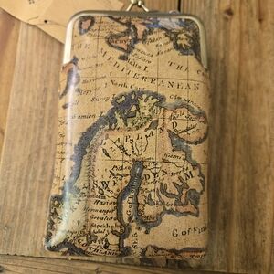 Patricia Nash Brown Map Print Crossbody Bag